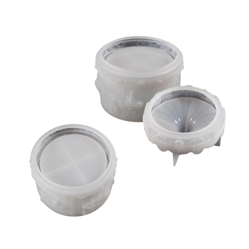 Resin Jar Mold Candy Box Silicone Mold with Lid DIY Mini Storage Box Flower Pot Home Decorations Mould Craft Supplies