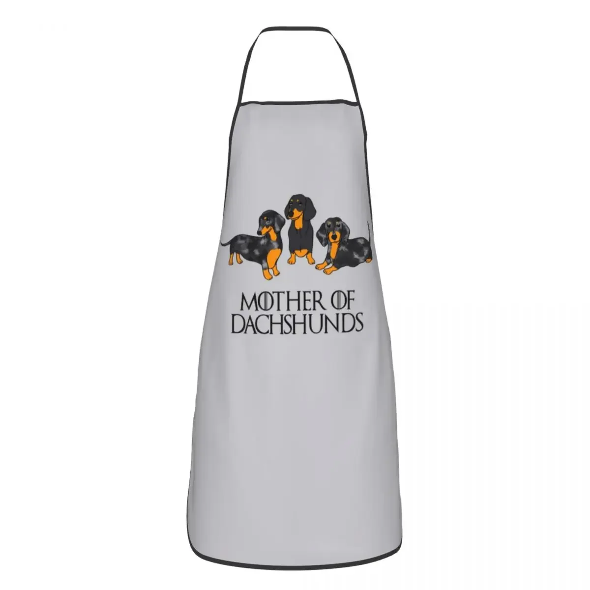 Unisex Mother Of Dachshunds Bib Apron Women Men Chef Tablier Cuisine for Cooking Kitchen Badger Sausage Wiener Dogs Gardening