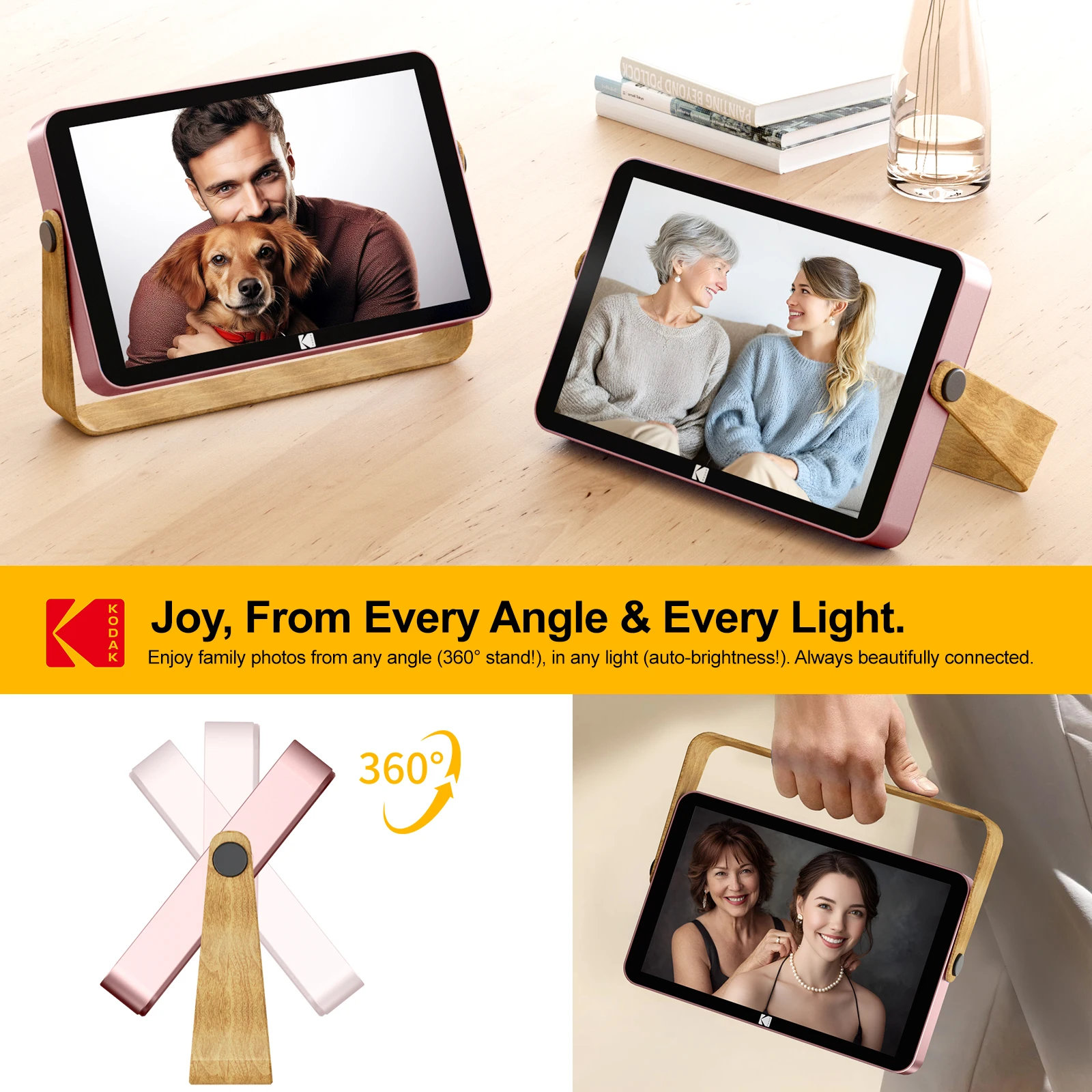 Kodak 10 Inch WiFi Digital Picture Frame Built-in Battery 1280*800 IPS Touch Screen,16GB Storage Instant Wireless Sharing Photo