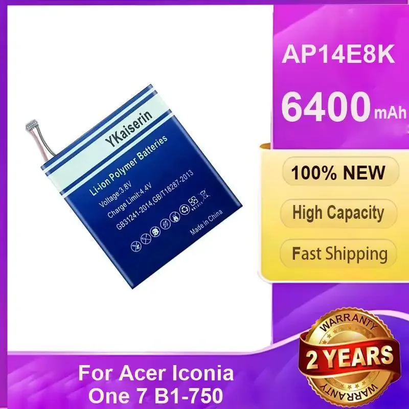

YKaiserin AP14E8K (1ICP4/86/94) Аккумулятор 6400 мАч для Acer Iconia One 7 B1-750 KT.0010G.007 Tablet PAD Batterij + инструменты