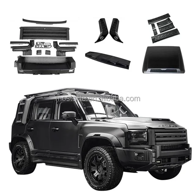 

New Design Engine Hood Side Skirts Rear Wing Spoiler Front Grille Black Knight Body Kit For Jetour T2 Traveler
