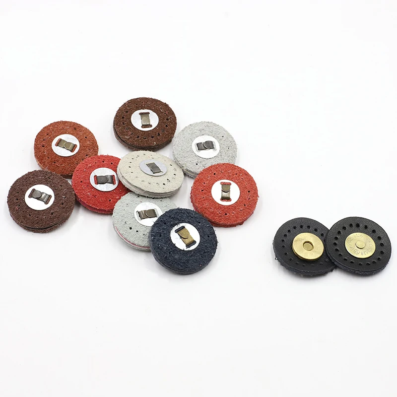 Magnetic Buckles Circle Sew-on Bag Wallet Genuine Leather Bag Snap Buttons Handmade DIY Handbag Lock Patchwork Lock Accessories