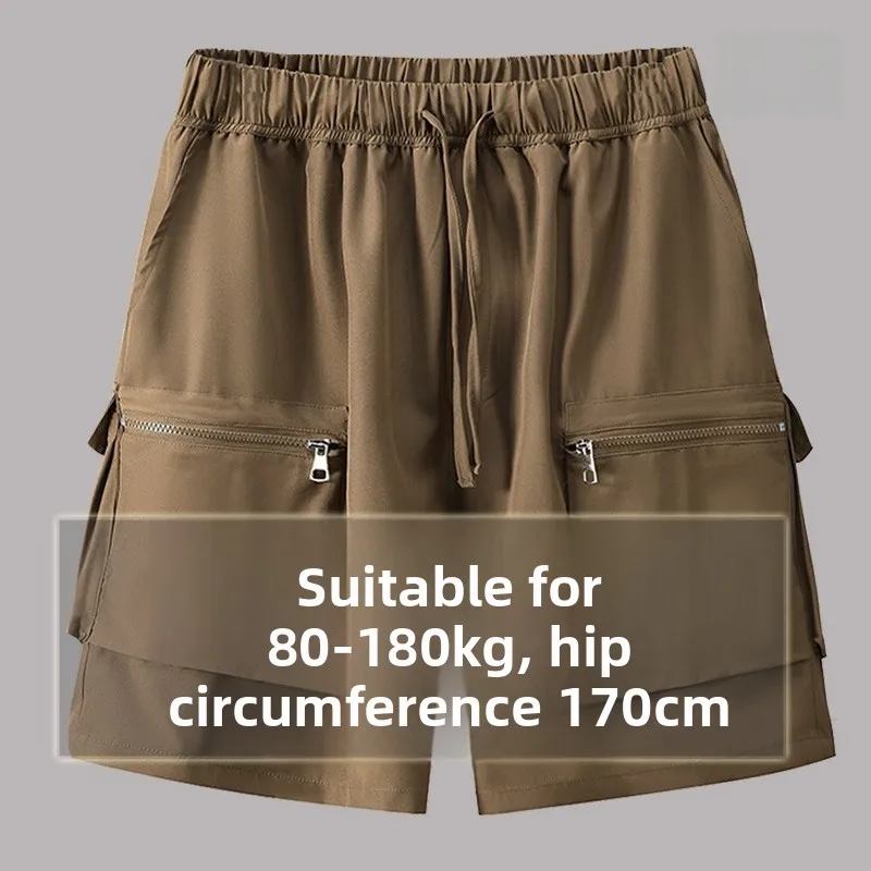 

Мужские летние тонкие повседневные брюки, быстросохнущие, больших размеров, рабочая одежда, свободный крой, из полиэфирного волокна, прямые штанины, для полных мужчин