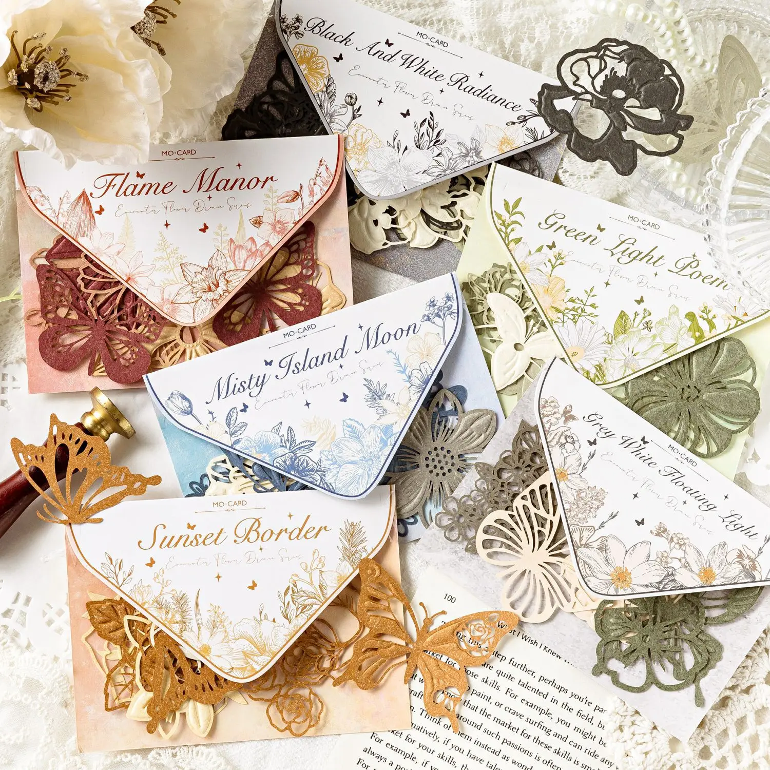 Card Lover 10 Pcs [Encounter Flower Dream Series] Vintage Journal Material Paper Special Deco Paper Sticker Scrapbook Kit