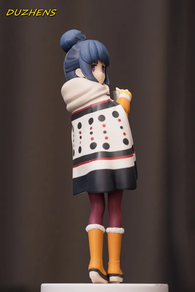 Furyu oryginał: Anime Yuru obóz Shima Rin 17cm pcv figurka figurka Anime zabawki kolekcja figurek Doll prezent