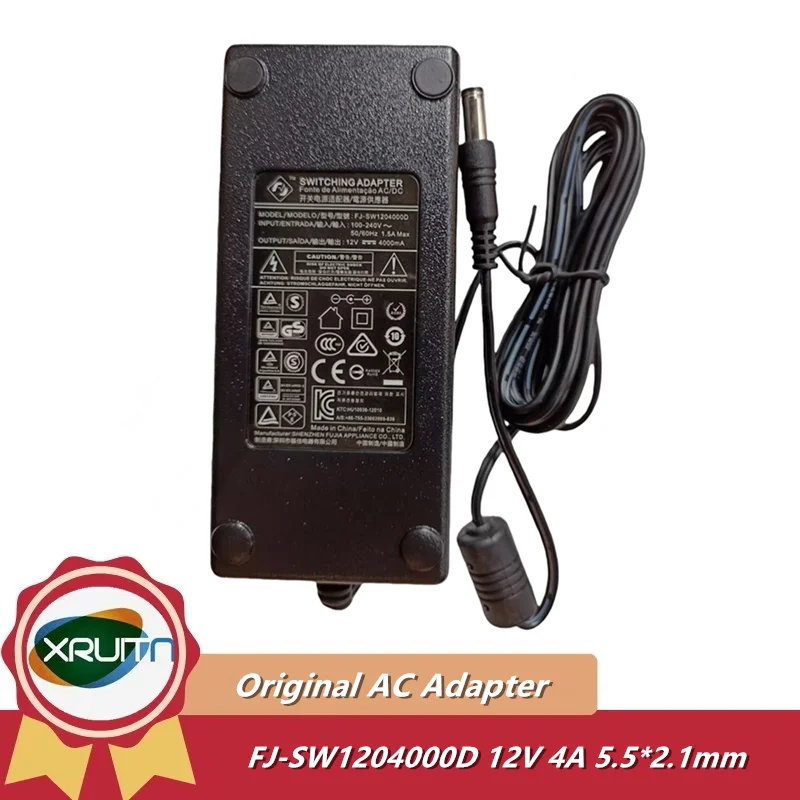 

Оригинальный Шэньчжэнь FUJIA FJ-SW1204000D импульсный адаптер питания зарядное устройство 12 В 4000MA 4A 5,5*2,1 мм наконечник