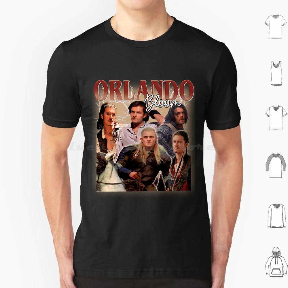 Camiseta de Orlando B Actor, talla grande, 100% algodón, Orlando Bloom, Orlando Bloom, pirata, calavera, artista, actor, Hollywood, Jack, Winona Ryder
