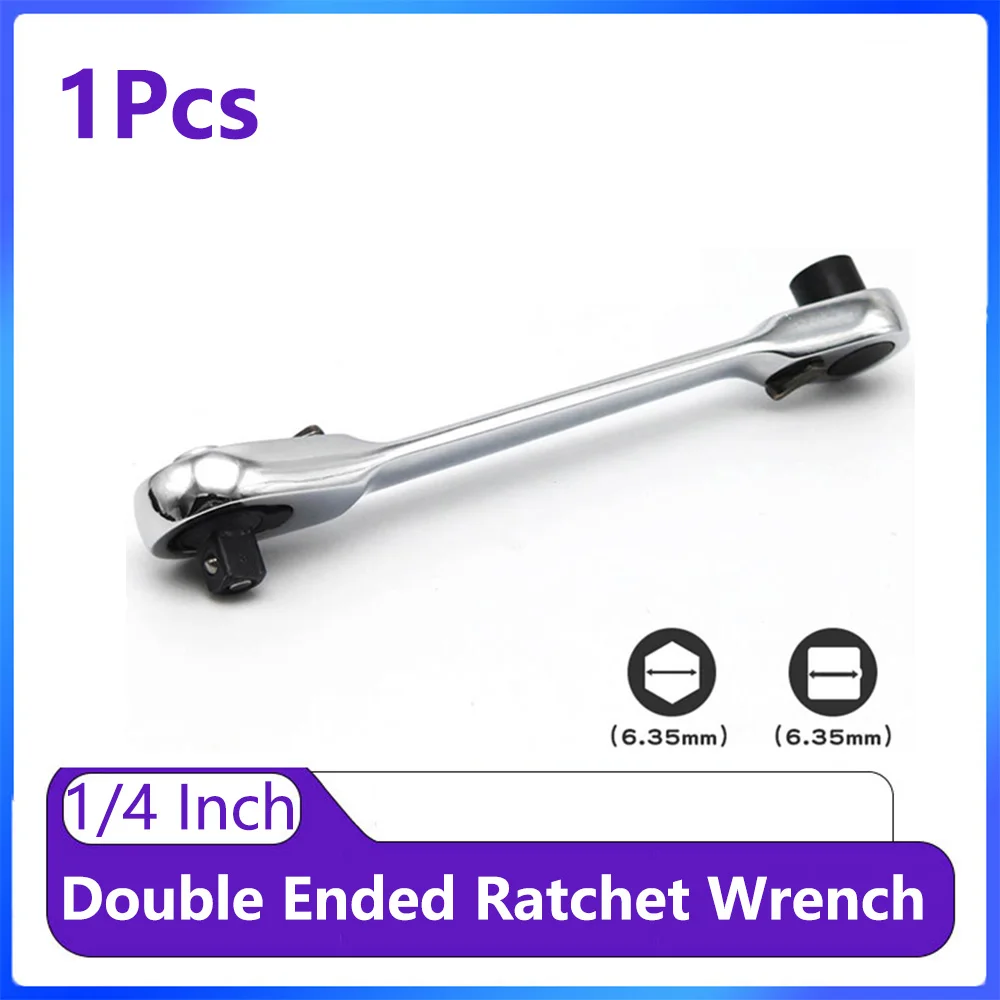 

Mini 1/4 Inch Double Ended Quick Socket Ratchet Wrench Set 2-in-1 Portable Hand Tools