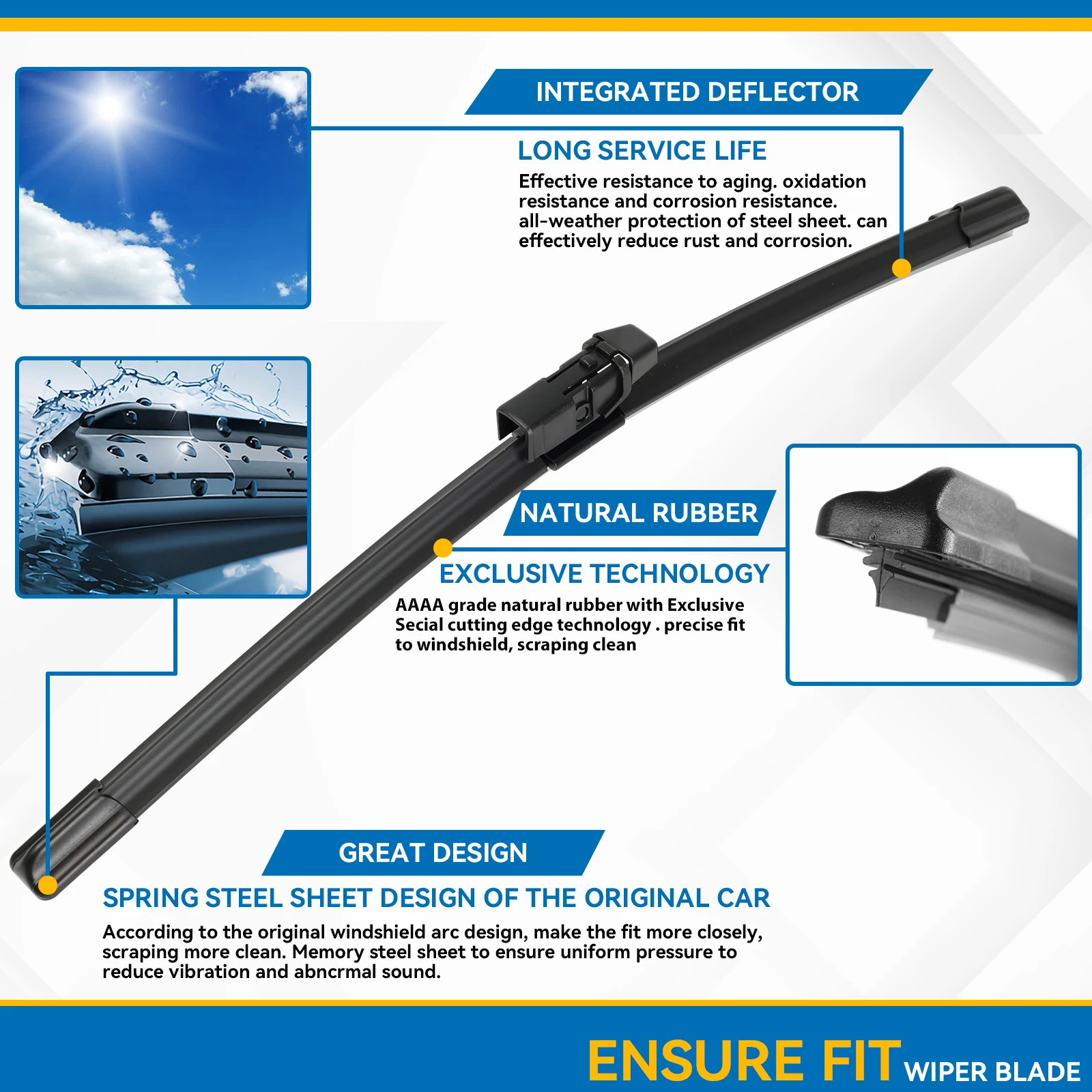 Erick\'s Wiper LHD & RHD Front Wiper Blades For Ford Ecosport 2013 - 2015 Windshield Windscreen Window Car Rain Brushes 22\'\'+16\'\'