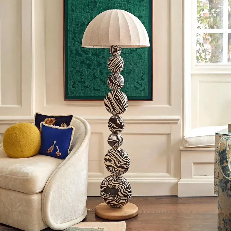 

American Zebra Floor Lamps Living Room Sofasides Standing Lights Creative Designer Bedroom Decoration Sphere Ornament Table Lamp