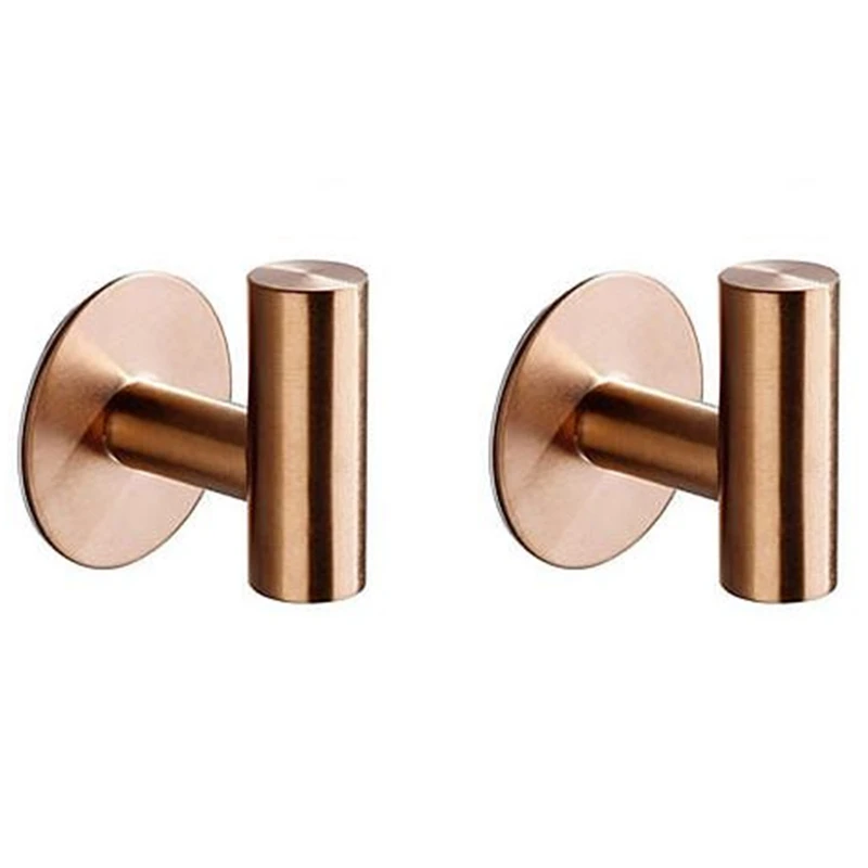 

2Pcs Bathroom Hook Stainless Steel Hook Heavy Duty Hook For Bathroom Kitchen Living Room Hotel Coat Hook-T02C