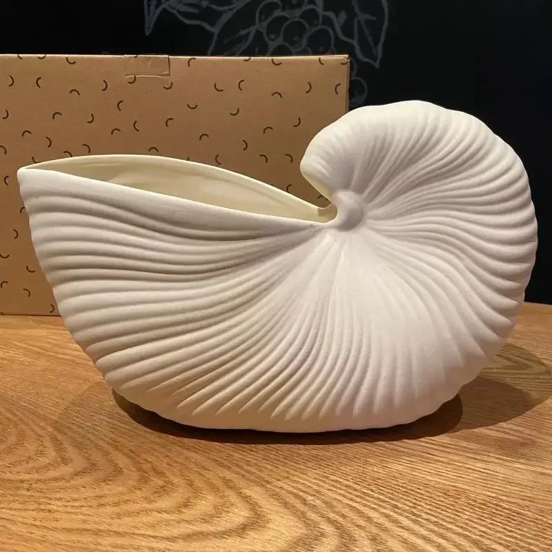 Nordic soft assembly decoration Danish shell vase home living room decoration storage high-level table ornaments