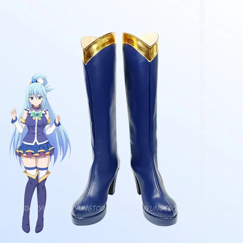 

Kono subarashī sekai ni shukufuku wo! Aqua Anime Characters Shoe Cosplay Shoes Boots Party Costume Prop