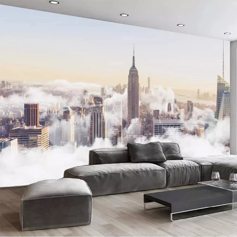Customized Photo Wallpaper 3D City Building Clouds Mural Restaurant Cafe Living room sofa TV background wall bedroom restaurant