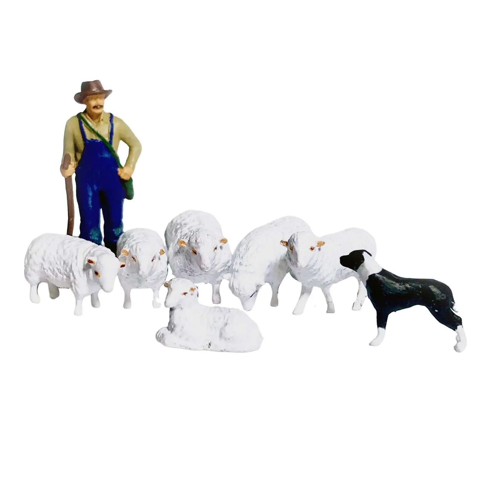 Miniature Farm Animals Resin Figurines Set, Charming Handcrafted Decor