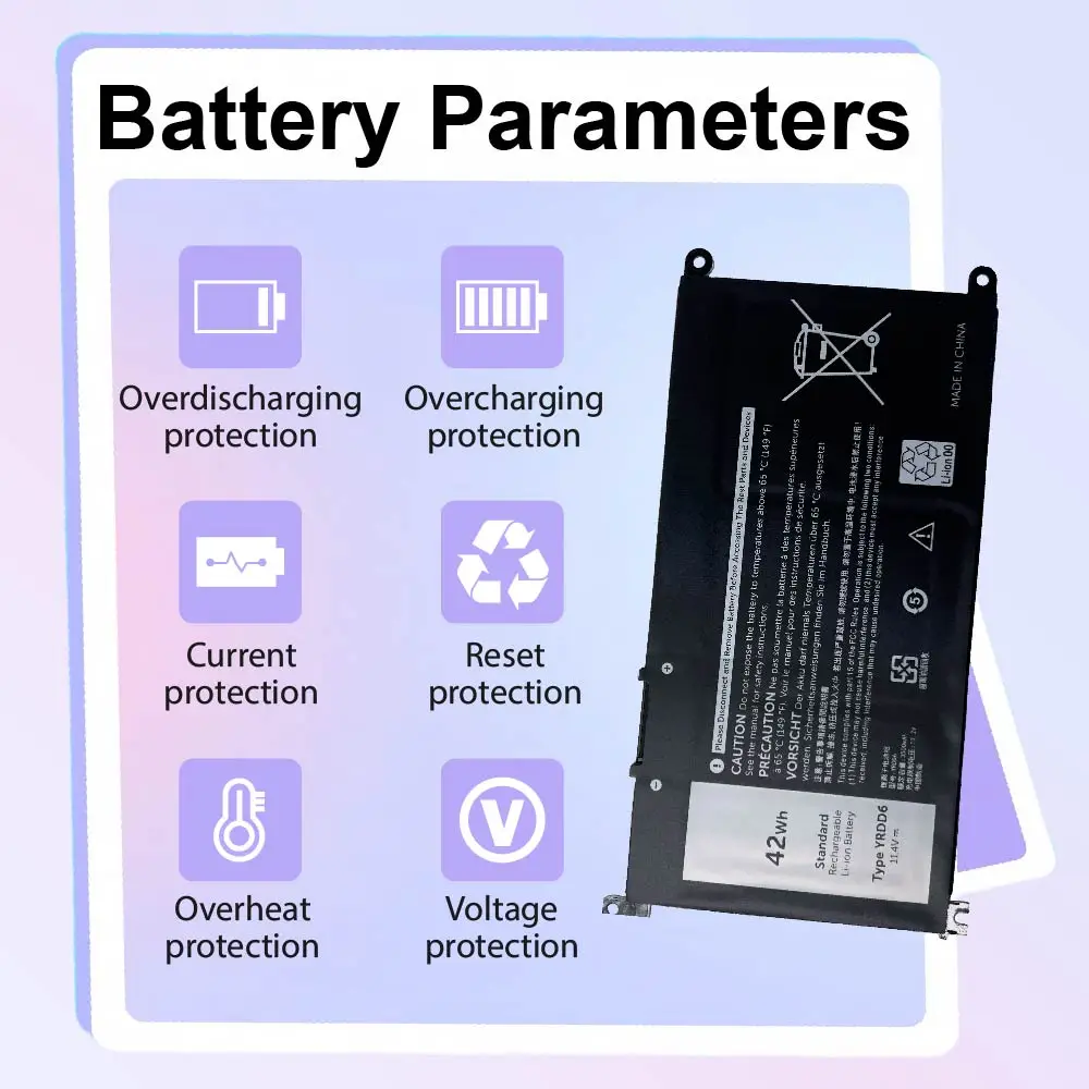 YRDD6 Laptop Battery for Dell WDX0R P69G YRDD6 Inspiron 13 15 5000 7000 Series, 5570 7573 5567 7579 7378 5379 5578 5568 7569 view 3