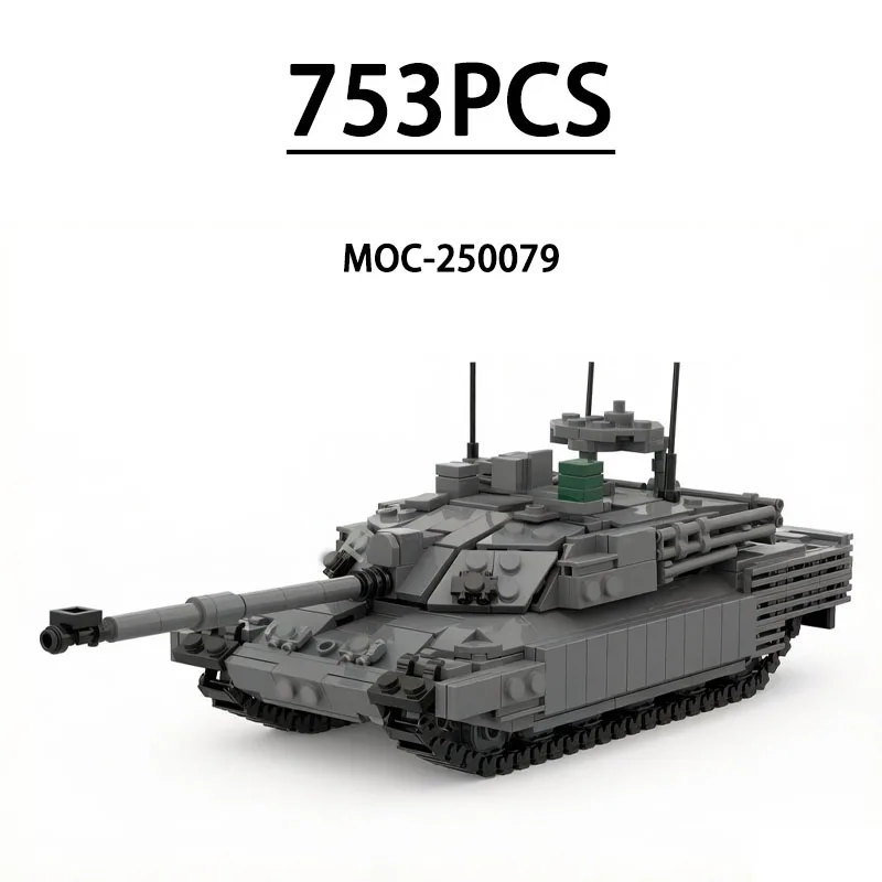 MOC-250079 Building Block Main Battle Tank Model Display 753 Pieces Children's Educational Birthday Christmas New Year Toy Gift