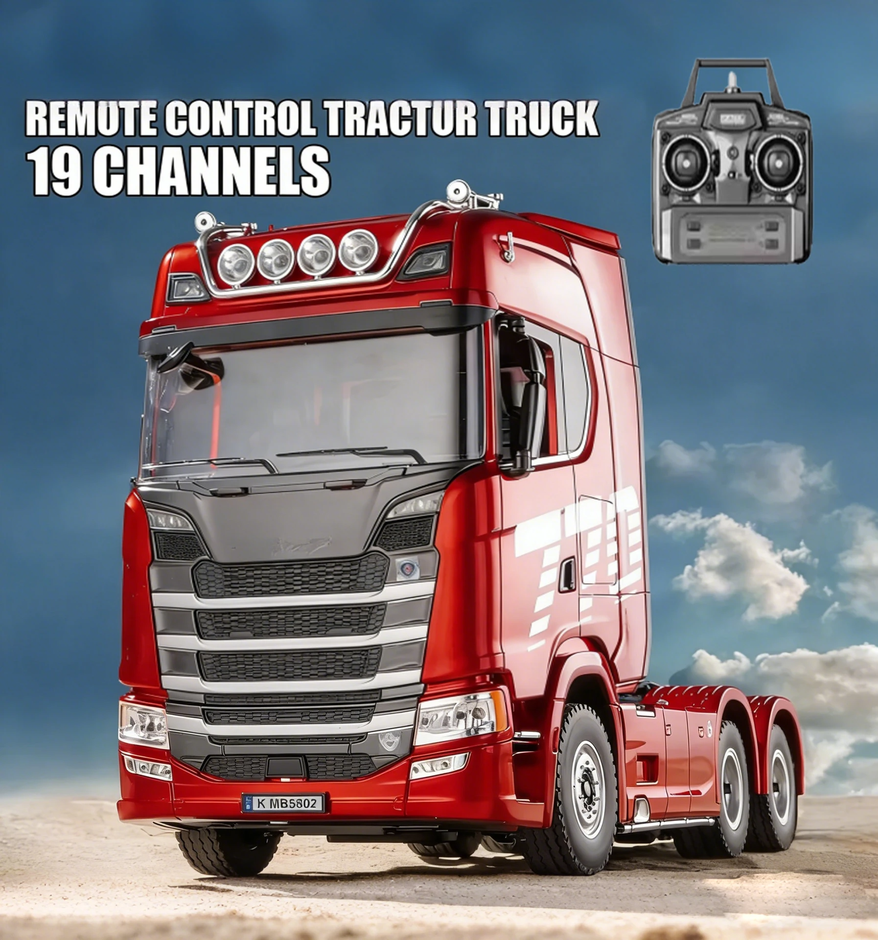 

HUINA 1501 RC Alloy Tractor 19CH 2.4G Remote Control Trailer Truck Engineering Vehicle with Light Sound Boy Christmas Gifts