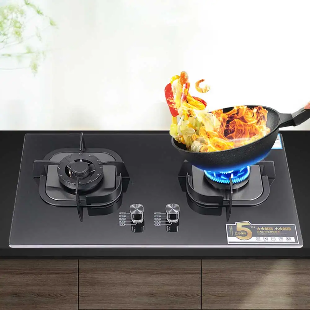 Kitchen Gas Stove 2 Burner Cooker Double Gas Burner Stove Built-in Dual-purpose Flameout Protection