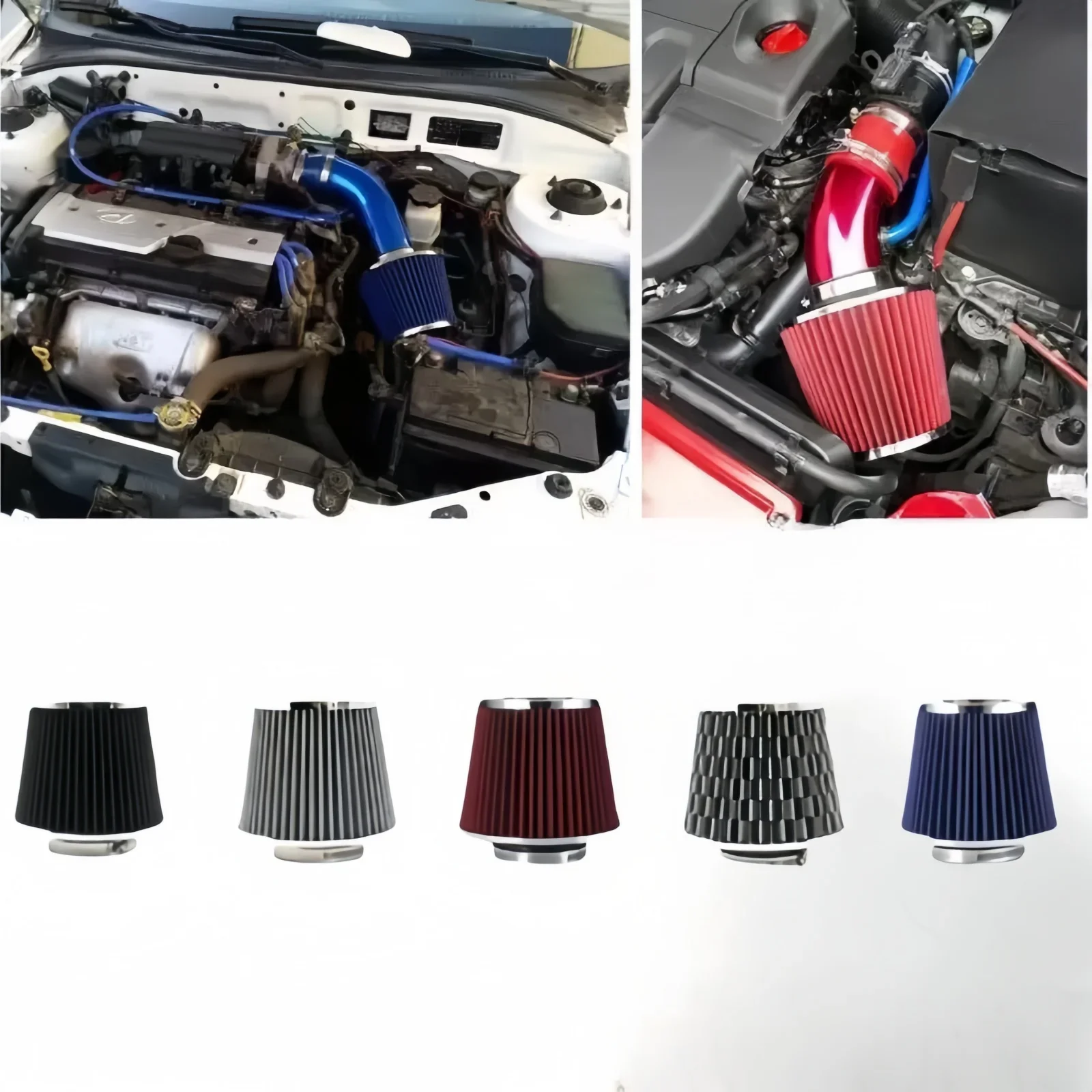 

76MM 3 Inch Car Air Filters Vent Filter High Flow Intake Kit Mesh Cone Engine Protector Replacement Auto Accessories Universal