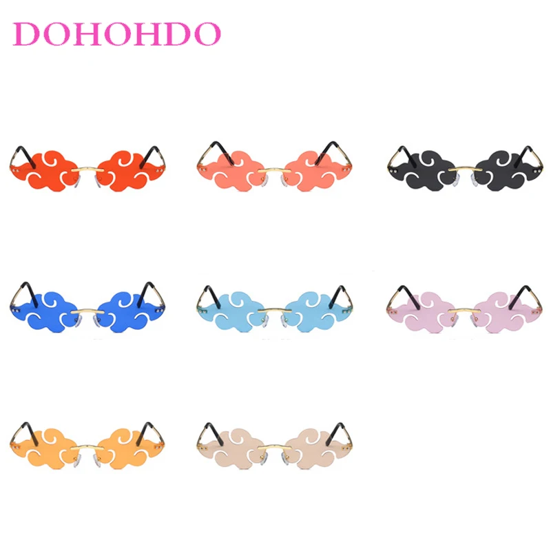 Fashion Metal Special-shaped Rimless Sunglasses Women Brand Designer Decoration Men Street Photography Travel Sun Glasses UV400