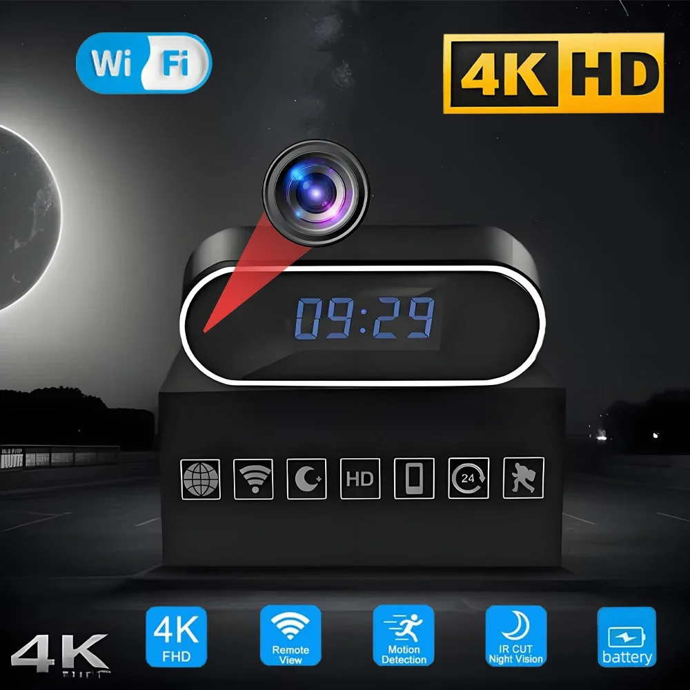 新しい4k-hd-wifiカメラ、画質向上、赤外線ナイトビジョン、遠隔視聴対応、動体検知、家庭用ワイヤレスカメラ