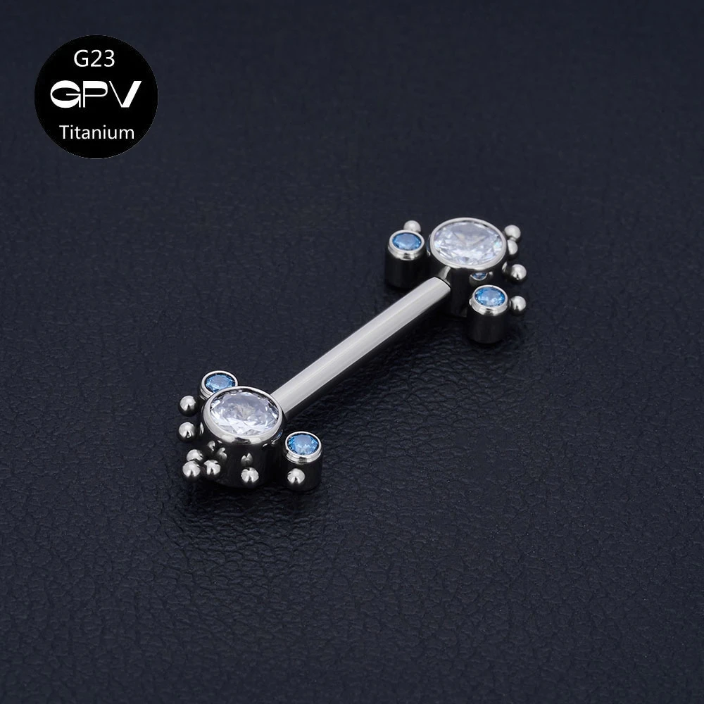 Titanium Nipple Stud G23 One End Fixed And The Other End Inserted With A Pin 14G Punk Female Sexy Piercing Jewelry Nipple Stud