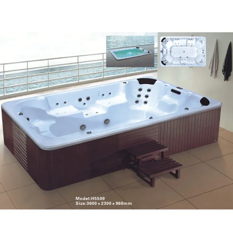 8 Person Swim Spa Whirlpool Acrylic Pool Swimming Hot Tub Spa Outdoor Hydrotherapy Pool