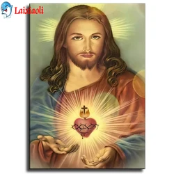 Catholic image of the Holy Heart of Jesus 5D Diamond Painting Full Round Diamond Mosaic DIY Diamond Embroidery coss Stitch decor