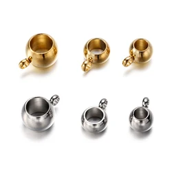 20pcs Hole 3 4 5mm Stainless Steel Gold Silver Charm Pendant Connectors Bracelet Beads For DIY Jewelry Making Bracelet Necklace