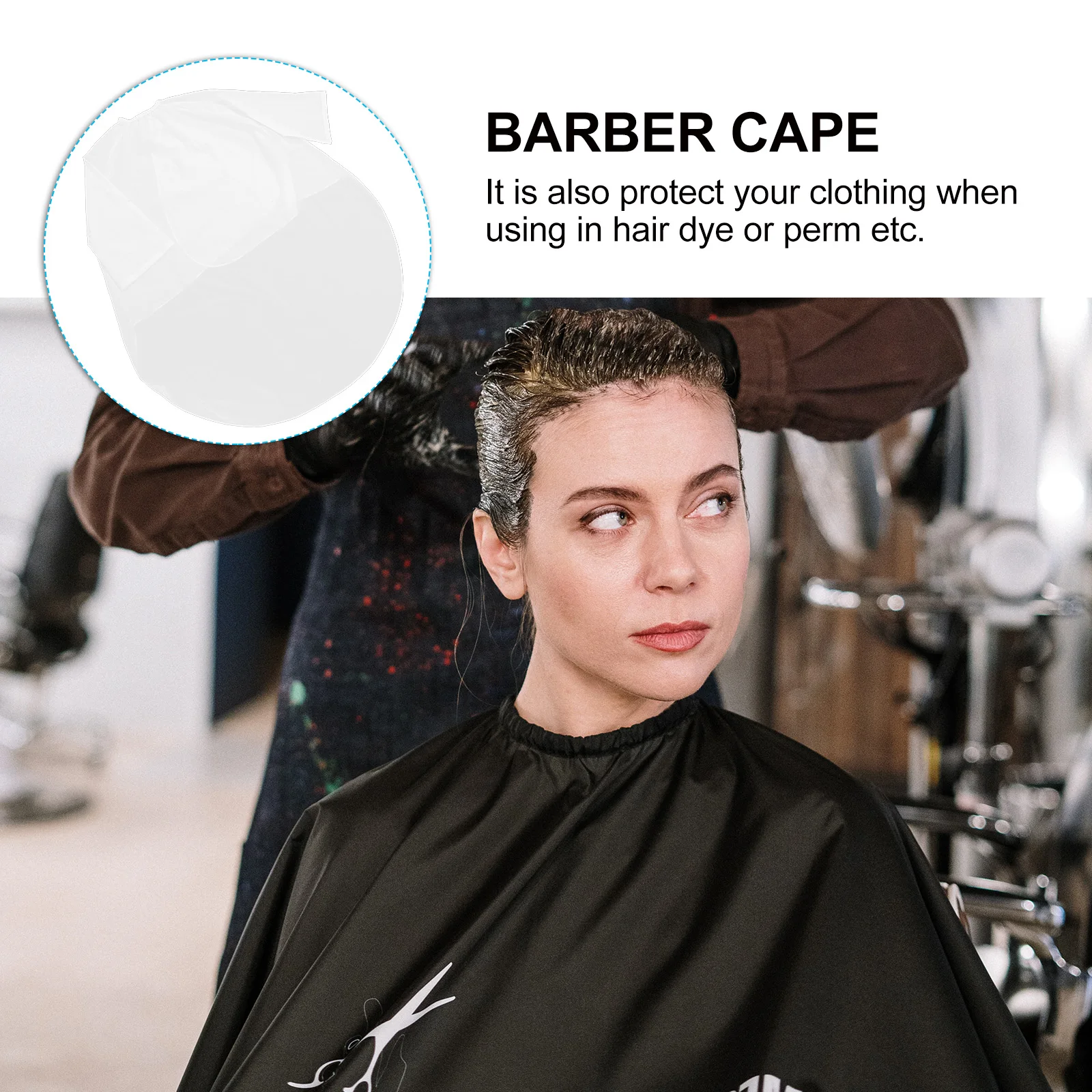

Oversized Non Stick Hair Cutting Cape Sleeves Black Reusable Barber Gown for Unisex Adult Hairdresser Stylist Salon