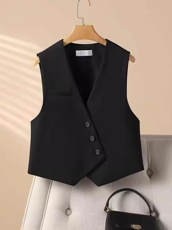 

Casual ex ort Length Suit Vest Irregular Loose Design Spring Summer New Sle Polyester Fiber Thin Model Commute Sle