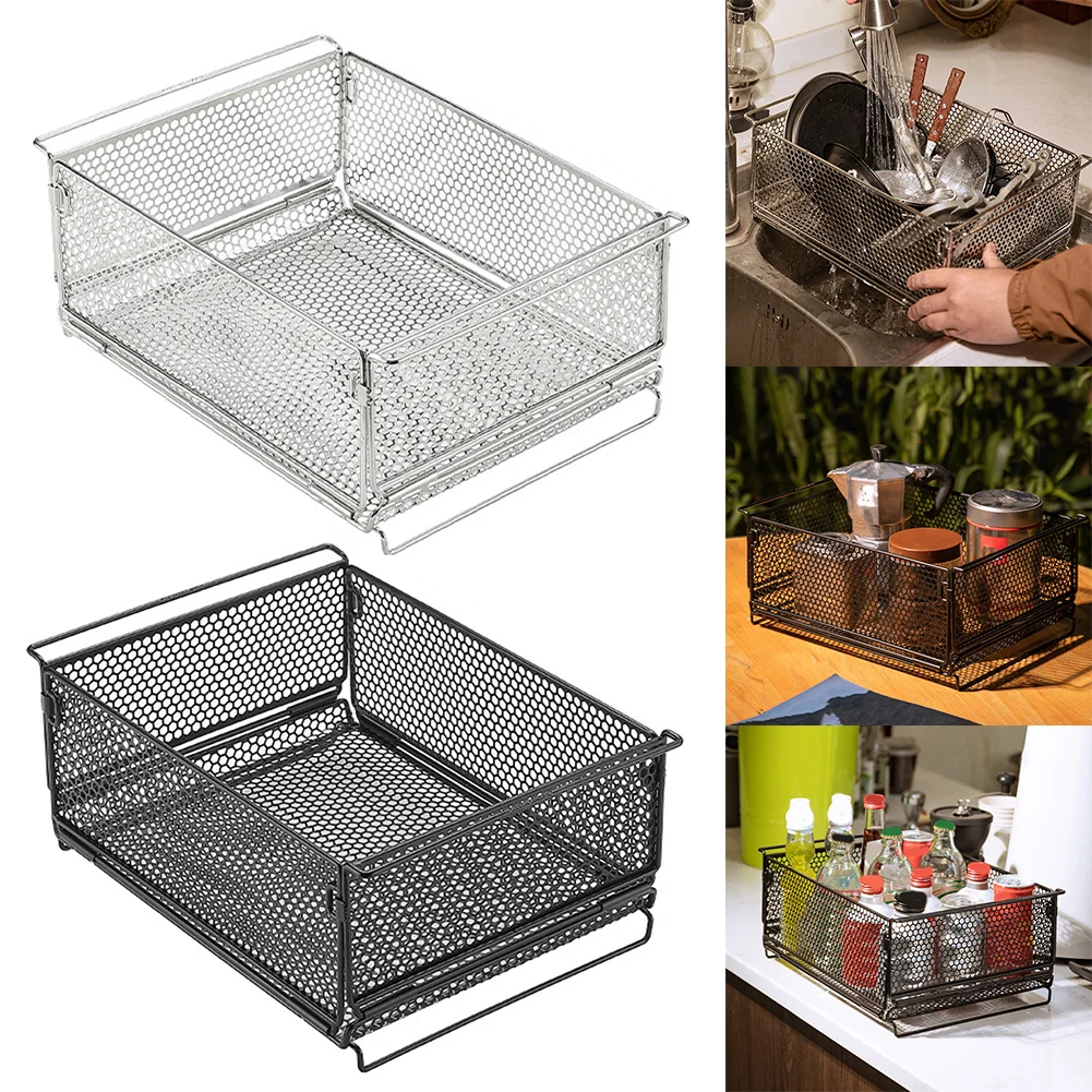 /Removable /Iron /Storage Rack Basket Fit For For IGT Table Condiment Utensil Organizer Stackable Foldable Camping Picnic BBQ Fu