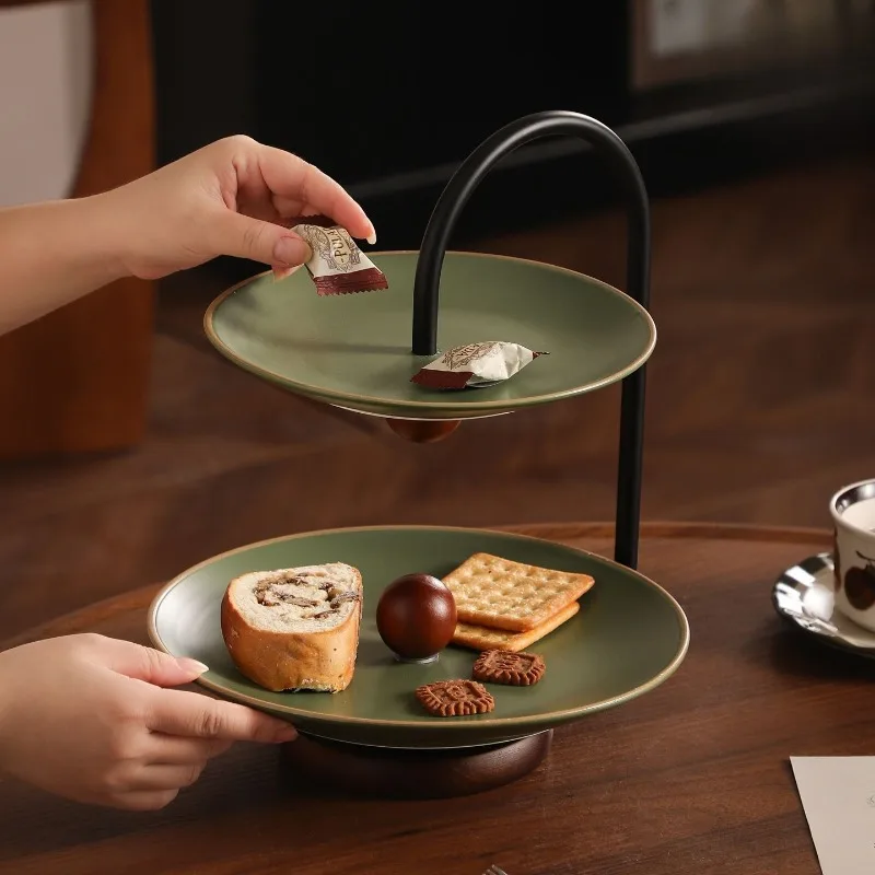 Green U-shaped cake rack | Dessert ornament, tray wedding European dessert display stand Cold meal afternoon table