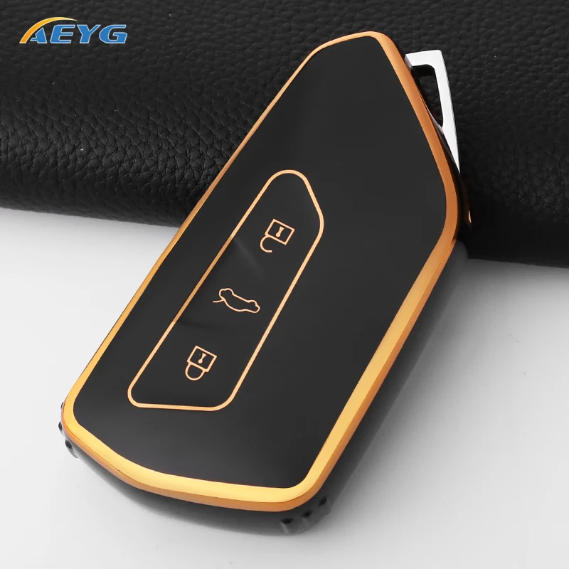 For VW Car Key Case Cover Shell For VW Volkswagen Golf 7 MK7 Tiguan MK2 For SEAT Ateca Leon FR 2 Ibiza For Skoda Octavia A7