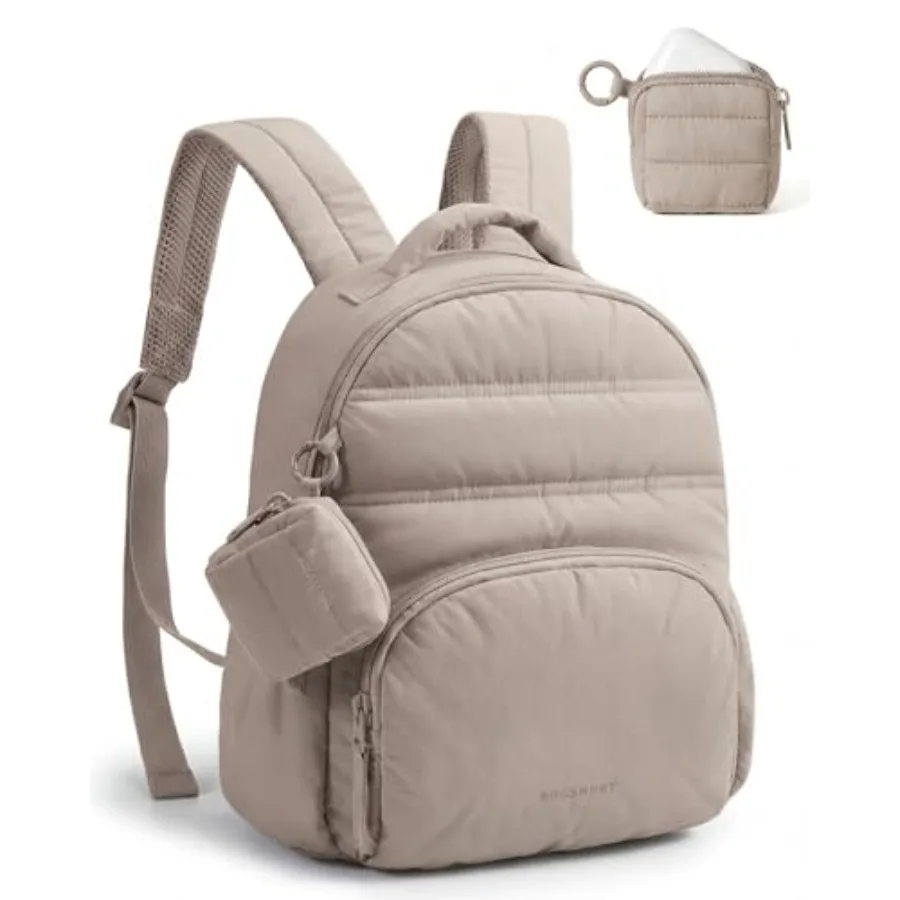 

Small Backpacks for Women, Lightweight Puffer Mini Backpack Purse with Pouch, Quilted Casual Daypack, Water-Resistant Bookbag f