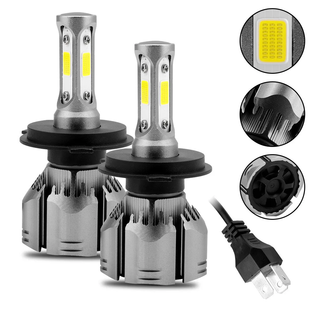 XTG 2PCS Hot R11 car led headlight bulb three sides light H4H7H11 focus car near and far light integrated LED headlights