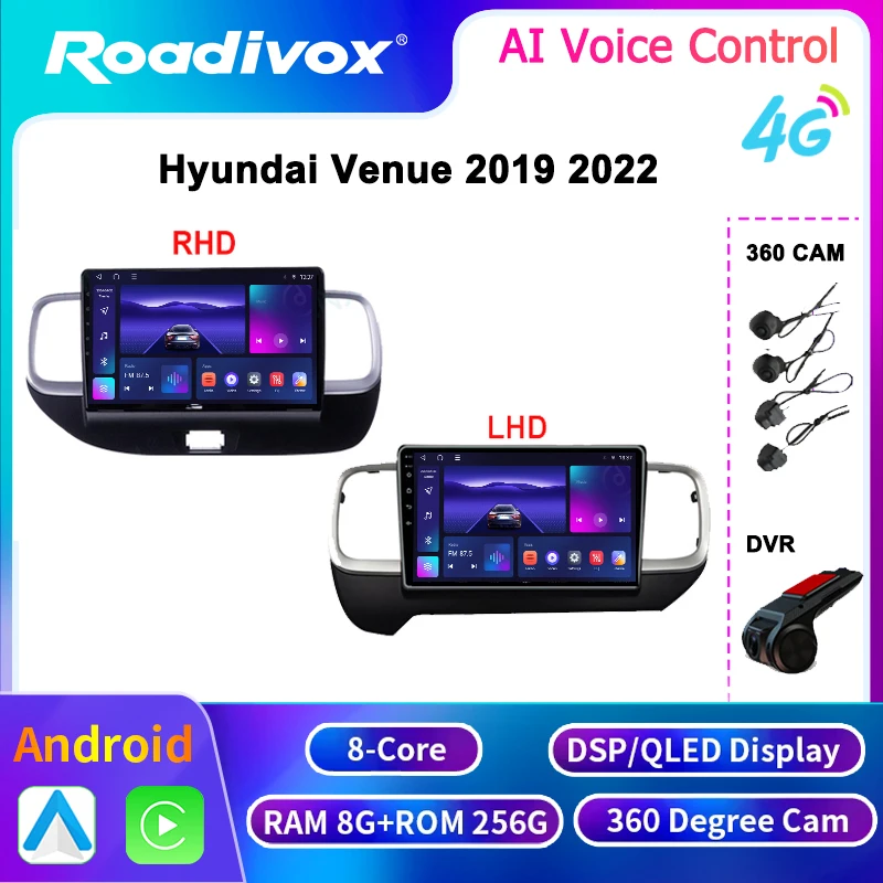 9/10 inch Universal Android 13 Car Radio Autoradio android 2 Din for Hyundai Venue 2019 2022with GPS Central Multimedia Smart
