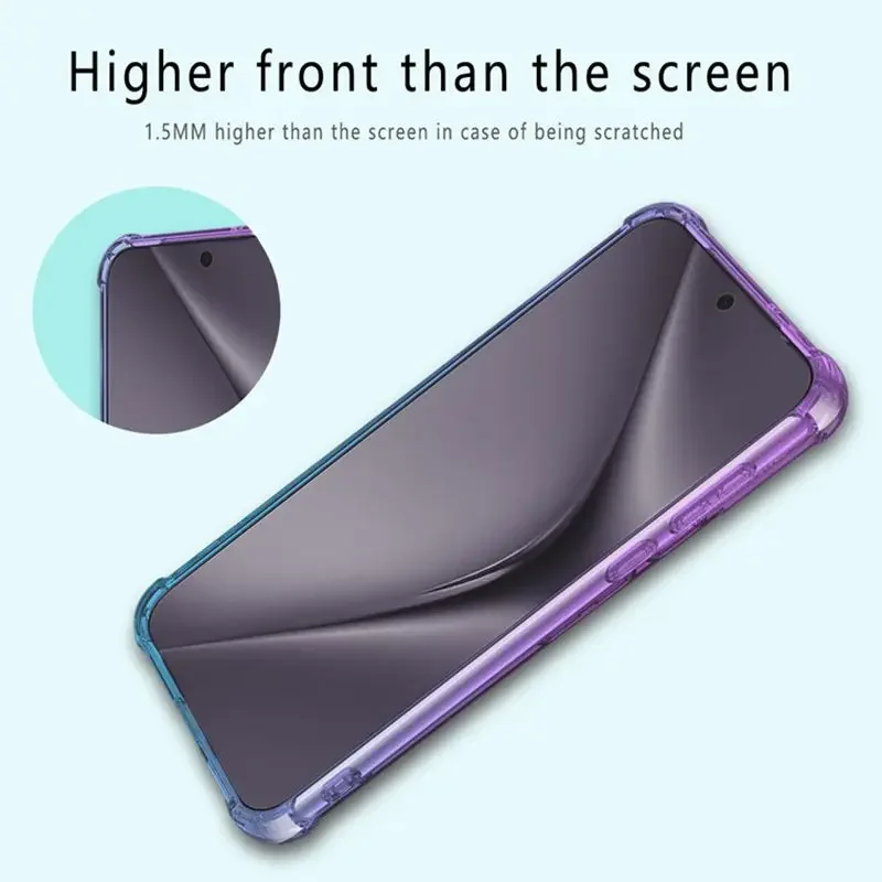 Gradient Airbag TPU Case for Huawei Pura 70 Pro P70 Ultra Protective Shockproof Cover Fundas Coque Capa