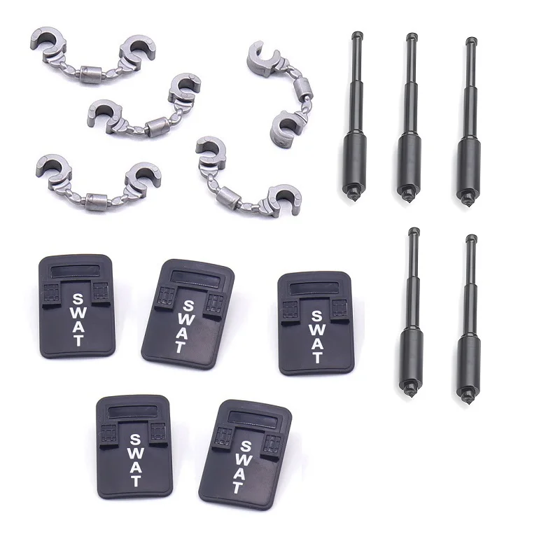 

Military Weapon Police Baton Handcuffs Shield Parts Accessories Mini Action Figures MOC Army Building Blocks Brick Toys for Boys