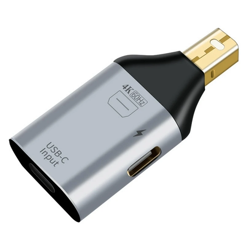 Adaptador USB C Tipo-C Fêmea para DP Minidp Macho Adaptador HD Vídeo 4K @ 60Hz