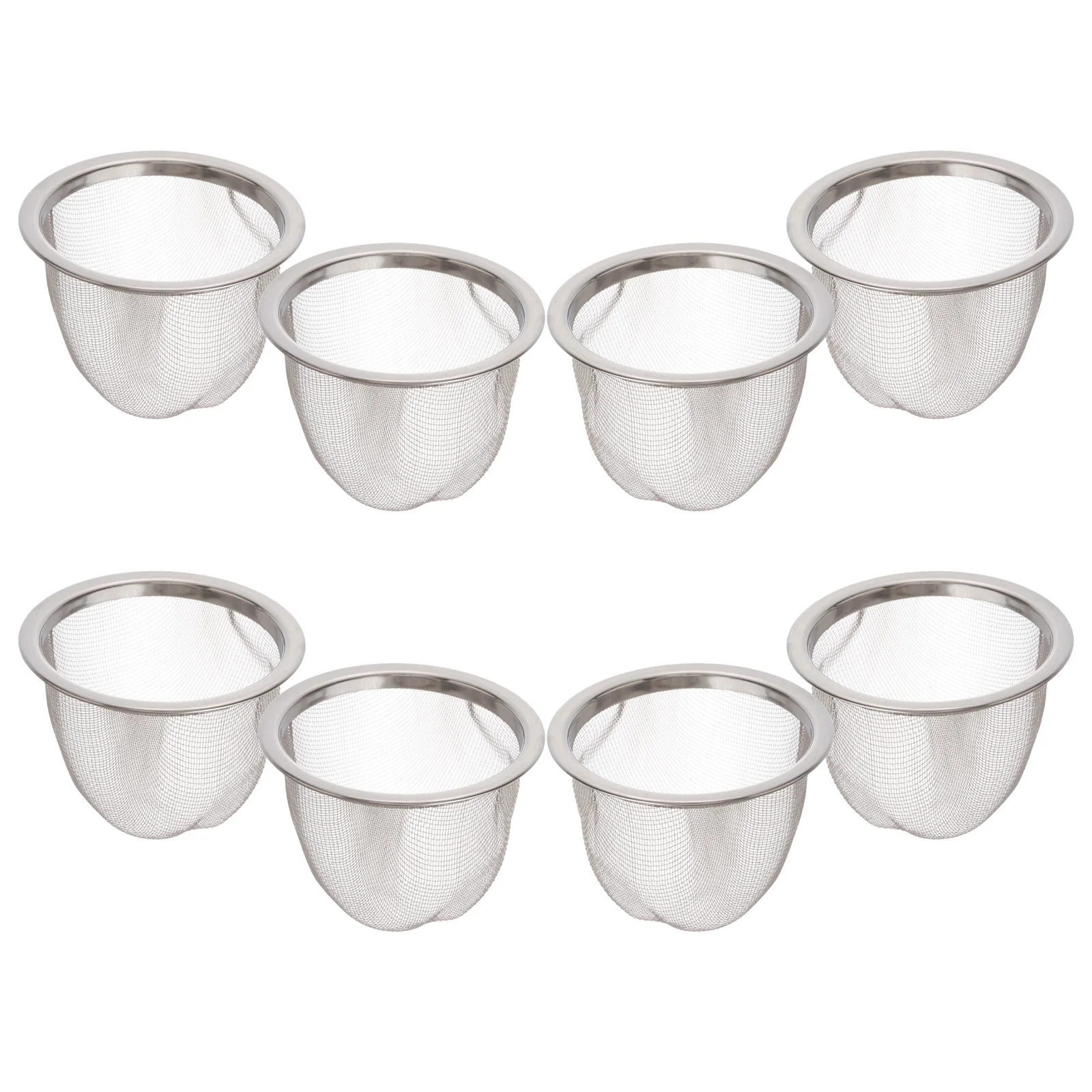 

8pcs Stainless Steel Filter 6.5Cm Diameter 5Cm Height Metal Infuser For Loose Leaf Tea Herb Spice Fine Mesh Strainer Reusable