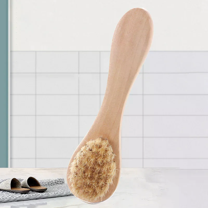 スキンブラシ ウッドフェイスブラシ 木製ハンドルフェイスブラシ 木製ハンドルフェイスブラシ 角質除去クレンジングスキンブラシツール フェイスブラシ