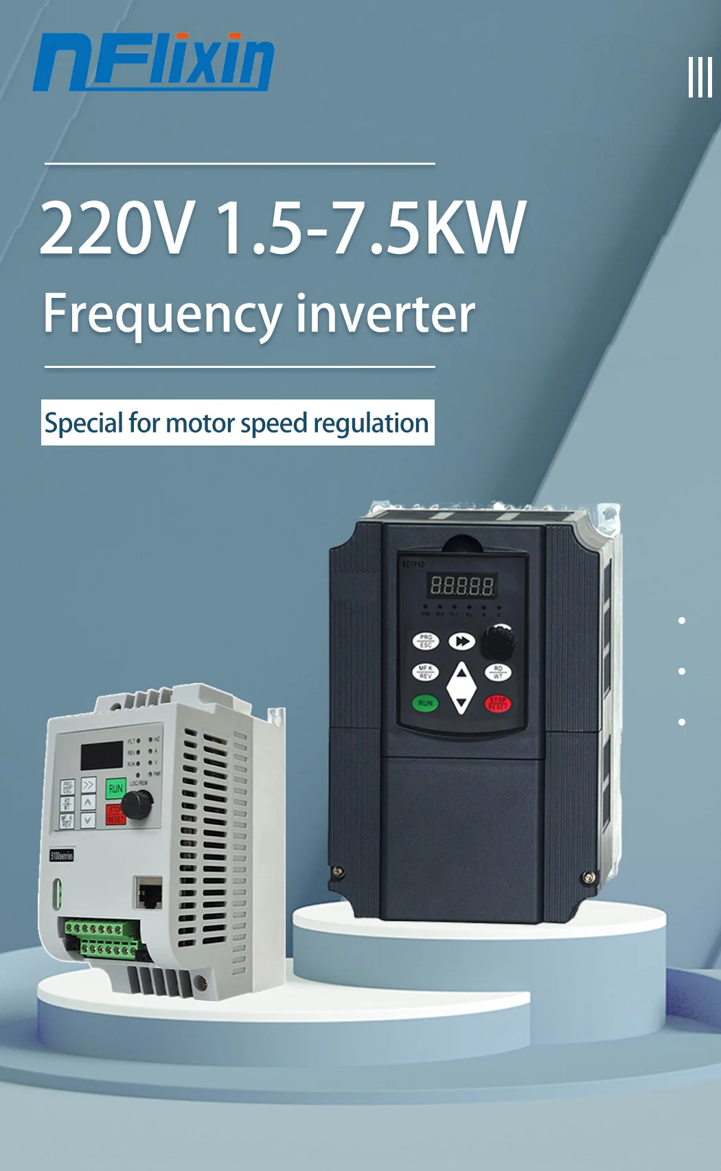 220 5.5KW/7.5KW 7.5HP/10HP Economical VFD Variable Frequency Drive Converter for Motor Speed Control Inverter