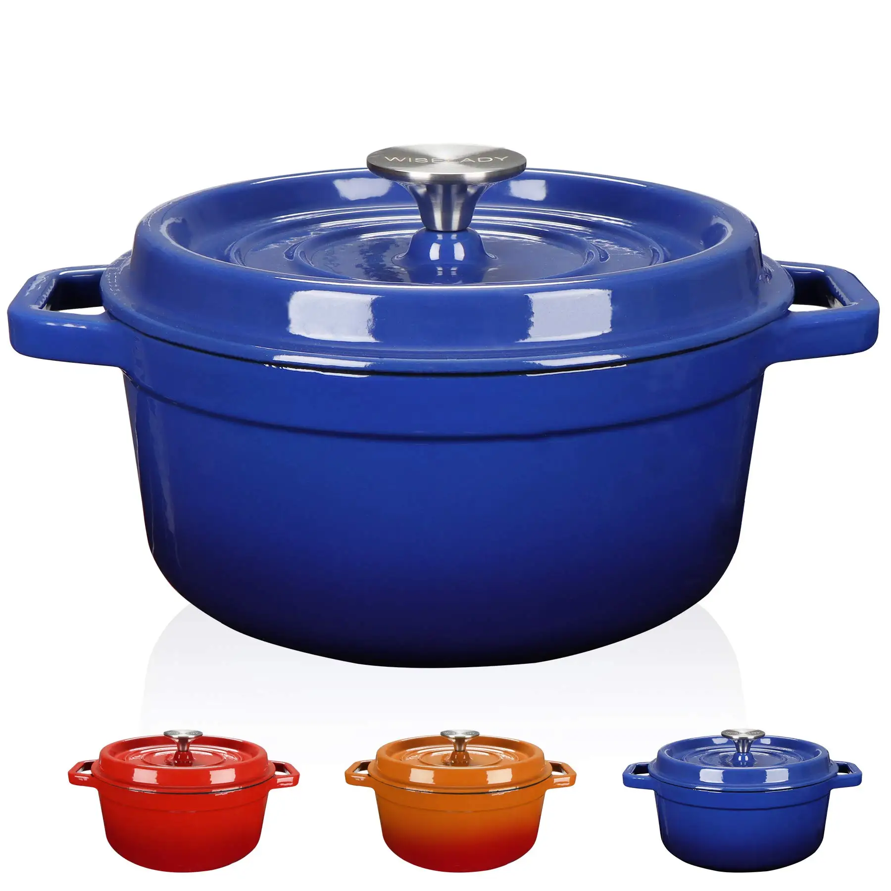 Enameled Cast Iron Dutch Oven 3.6 Quart Enamel Coated Heavy Duty Non-Stick Enamel Pot Casserole Dish 9.4inch for All Heat Source