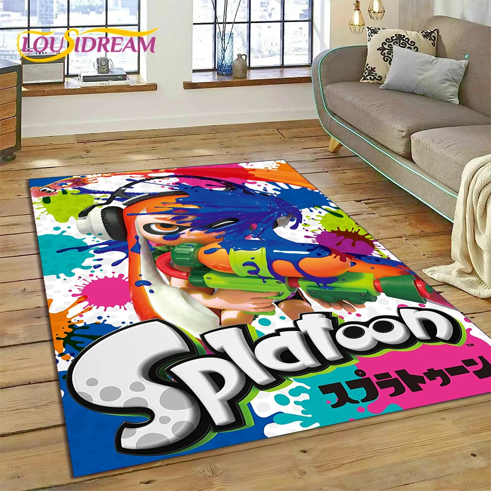 

Splatoon3 PC Gamer Cartoon Game Rug Carpet for Living Room Bedroom Home Decor,Floor Mat Non-slip Decoration for Sofa Doormat KID