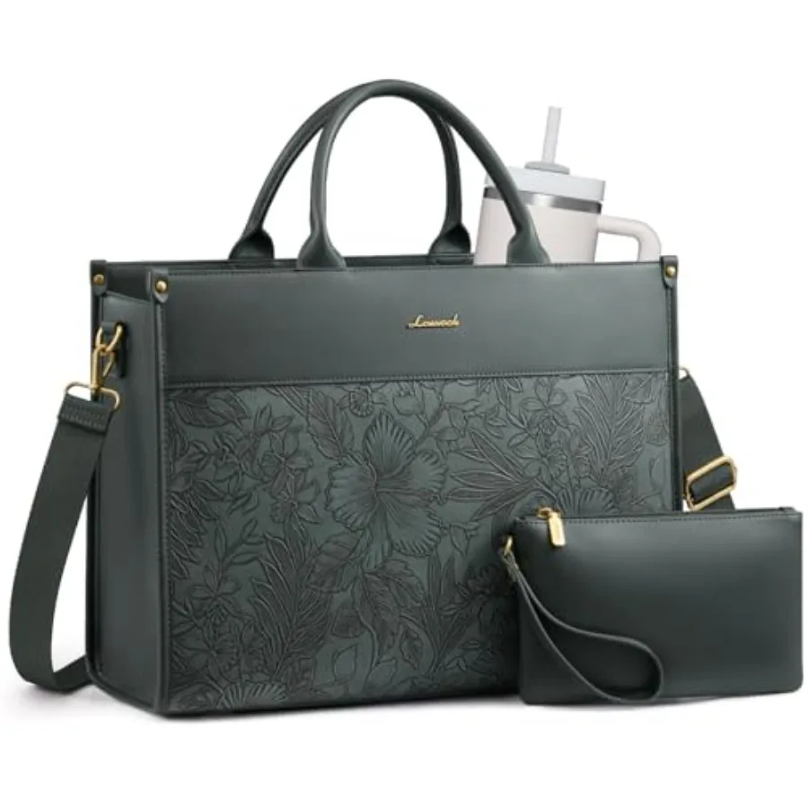 

LOVEVOOK Laptop Tote Bag for Women, Waterproof Leather Work Bag for Teacher, Business Office Work Bag Briefcase, Gifts for Wome