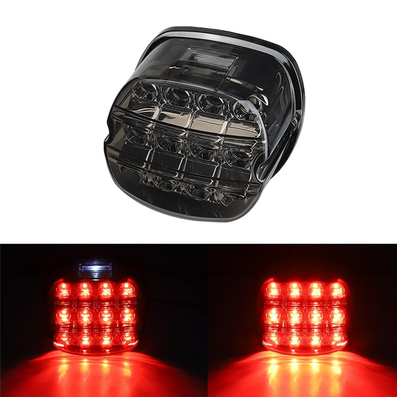 Luz trasera de freno LED negra para motocicleta, lámpara trasera para placa de matrícula, para Harley Danse Road King Electrolux 99-17 FXDL