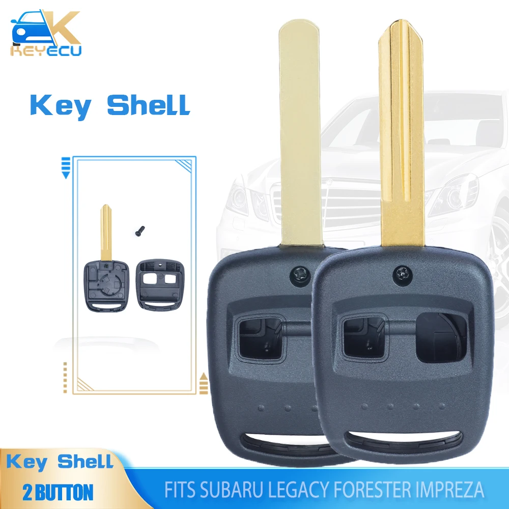 KEYECU 2 Button Remtoe Key Shell Case for 2000 2001 2002 2003 Subaru Legacy Forester Impreza Outback DAT17/NSN14 Blade