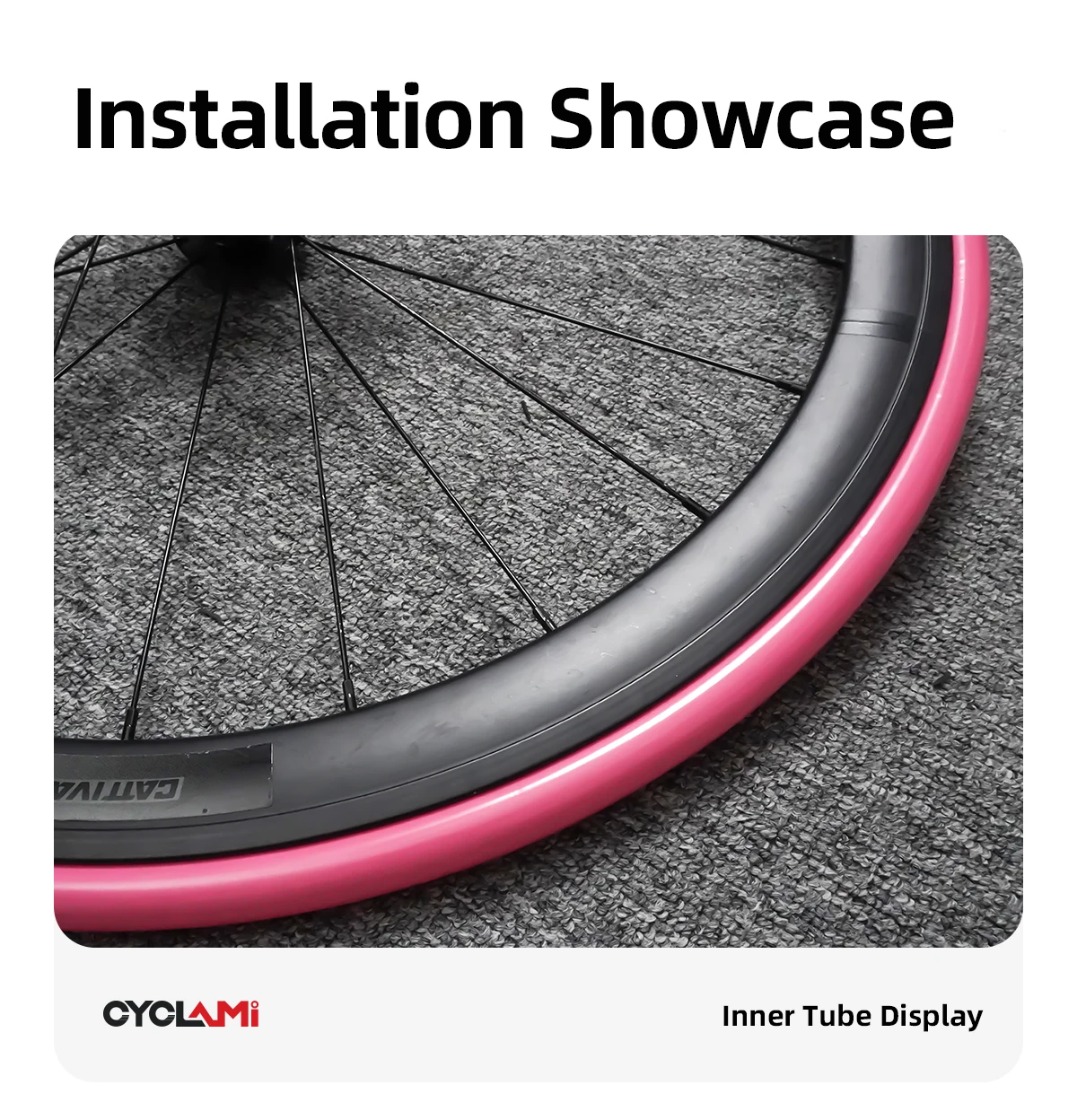 10 Stück CYCLAMI Fahrrad-Schlauch mit Edelstahlventil, französisches Presta-Ventil, pinkes TPU, für Rennradreifen 700C 700 X 18 23 25 28 30 32 C – Detail 9